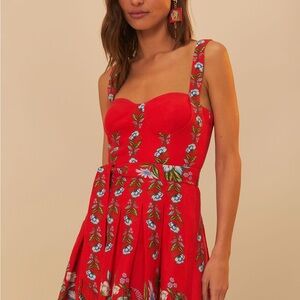 FARM Rio Sweet Bloom Floral Red Dress